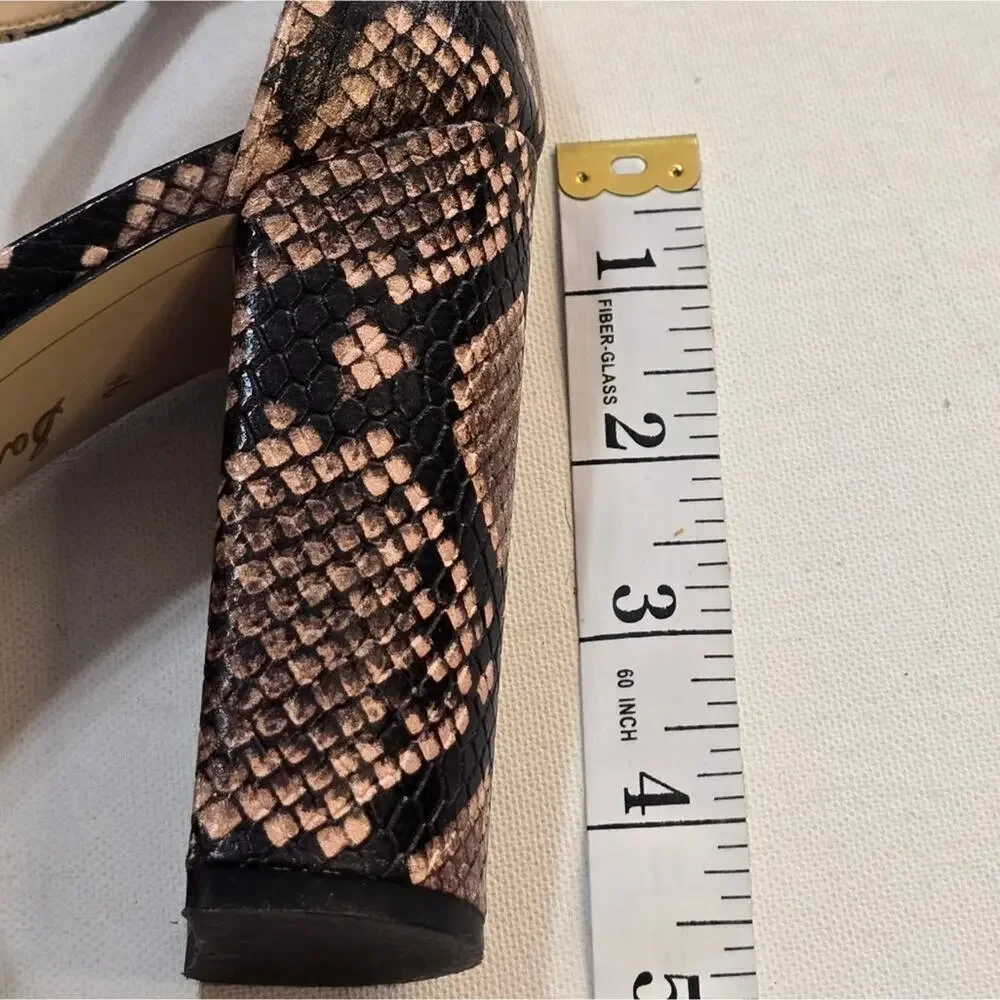 Sam Edelman Yaro Block Heel Sandals Ankle Strap Snakeskin Print Leather Size 7.5 - Picture 9 of 11